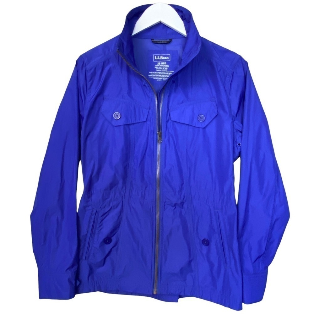 L.L. BEAN Windbreaker Jacket Womens XS Blue Lightweight Coat Anorak